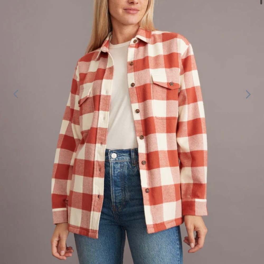 Riley Overshirt in Rust/Cream